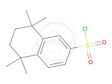 Chemical structure of 5,5,8,8-tetramethyl-5,6,7,8-tetrahydro-2-naphthalenesulfonyl chloride