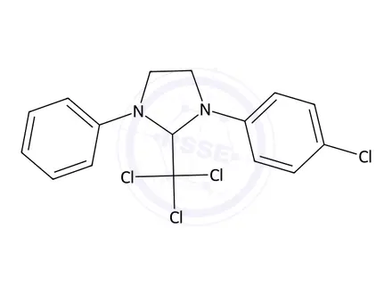 Chemical structure of 1-(4-Chlorophenyl)-3-phenyl-2-(trichloromethyl)imidazolidine