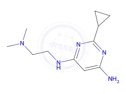 Chemical structure of 2-cyclopropyl-n4-(2-(dimethylamino)ethyl)pyrimidine-4,6-diamine