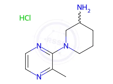 Chemical structure of 1-(3-Methyl-2-pyrazinyl)-3-Piperidinamine Hydrochloride (1:1)
