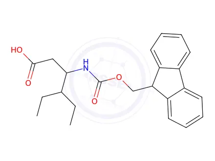 Chemical structure of 3-((((9H-Fluoren-9-yl)methoxy)carbonyl)amino)-4-ethylhexanoic acid