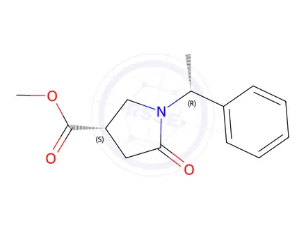 Chemical structure of Methyl (3S)-5-oxo-1-[(1R)-1-phenylethyl]pyrrolidine-3-carboxylate