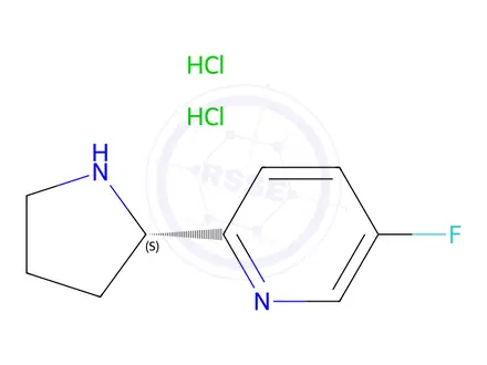 Chemical structure of (S)-5-Fluoro-2-(pyrrolidin-2-yl)pyridine dihydrochloride