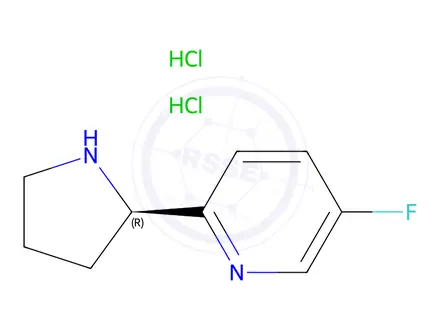 Chemical structure of 2-((2R)PYRROLIDIN-2-YL)-5-FLUOROPYRIDINE DIHYDROCHLORIDE