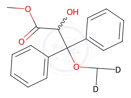 Chemical structure of 2-Hydroxy-3-methoxy-3,3-diphenylpropanoic Acid-d3 Methyl Ester