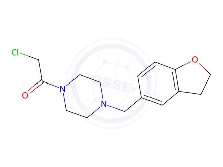Chemical structure of 2-Chloro-1-(4-((2,3-dihydrobenzofuran-5-yl)methyl)piperazin-1-yl)ethan-1-one