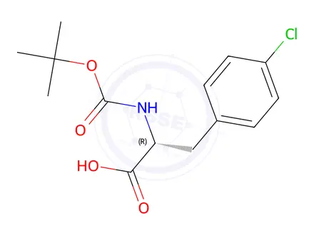 Chemical structure of N-(tert-Butoxycarbonyl)-4-chloro-D-phenylalanine