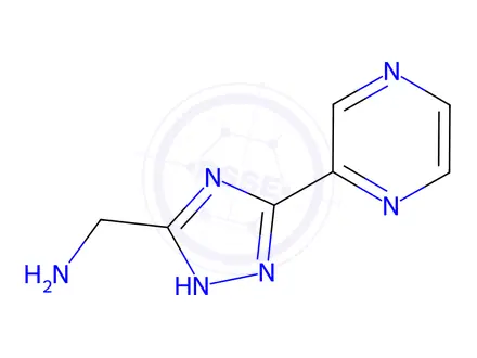 Chemical structure of {[3-(2-pyrazinyl)-1H-1,2,4-triazol-5-yl]methyl}amine dihydrochloride hydrate