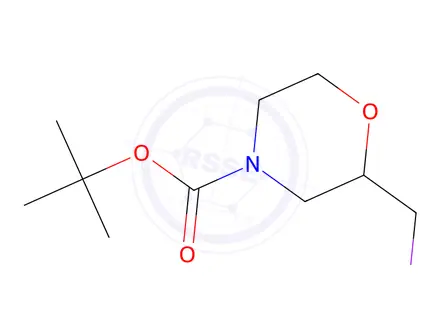 Chemical structure of 4-Morpholinecarboxylic acid, 2-(iodomethyl)-, 1,1-dimethylethyl ester