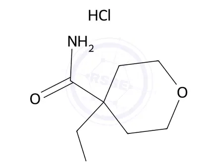 Chemical structure of 4-(Aminomethyl)tetrahydro-2h-pyran-4-carboxamide hydrochloride