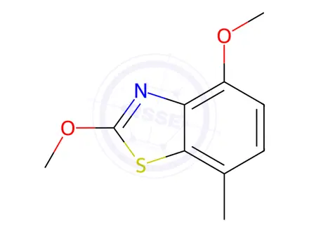 Chemical structure of Benzothiazole, 2,4-dimethoxy-7-methyl-(9CI)