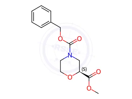 Chemical structure of 4-O-benzyl 2-O-methyl (2S)-morpholine-2,4-dicarboxylate