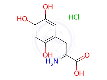 Chemical structure of Rac-Levodopa EP Impurity A HCl (Rac-Levodopa USP Related Compound A HCl, 6-Hydroxy DOPA HCl)