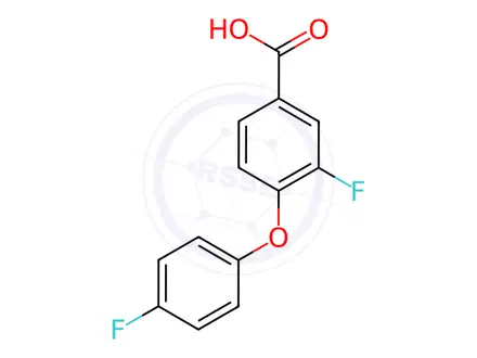 Chemical structure of 3-Fluoro-4-(4-fluorophenoxy)benzoic acid