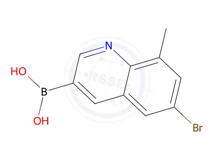 Chemical structure of 6-Bromo-8-methylquinoline-3-boronic acid
