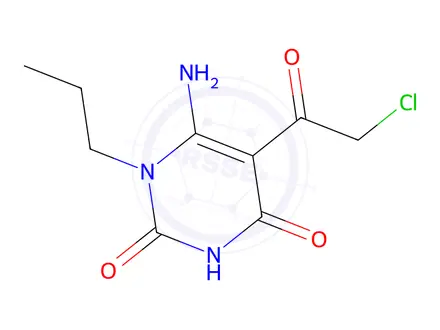 Chemical structure of 6-Amino-5-(2-chloroacetyl)-1-propyl-1,2,3,4-tetrahydropyrimidine-2,4-dione