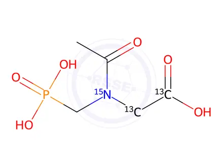 Chemical structure of N-Acetyl glyphosate-[13C2,15N] in water