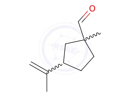 Chemical structure of 1-Methyl-3-isopropenylcyclopentyl-1-carboxaldehyde