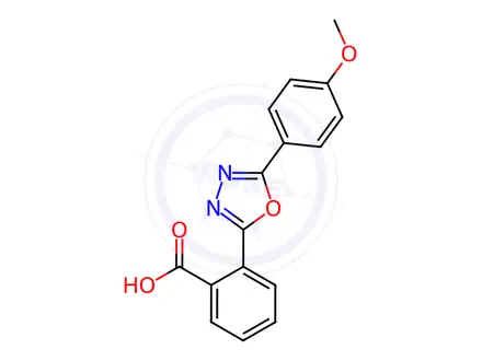 Chemical structure of 2-(5-(4-Methoxyphenyl)-1,3,4-oxadiazol-2-yl)benzoic acid