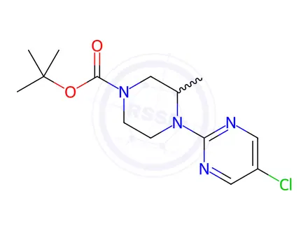 Chemical structure of tert-Butyl 4-(5-chloropyrimidin-2-yl)-3-methylpiperazine-1-carboxylate