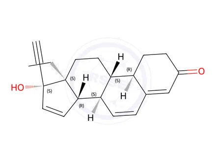 Chemical structure of (8R,9S,10R,13S,14S,17R)-13-ethyl-17-ethynyl-17-hydroxy-8,9,10,11,12,13,14,17-octahydro-1H-cyclopenta[a]phenanthren-3(2H)-one