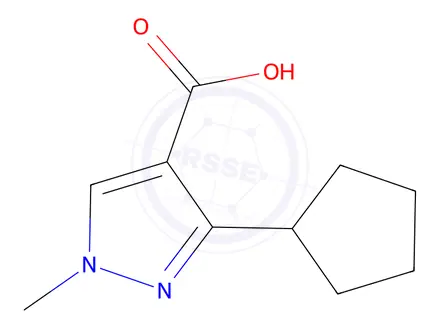 Chemical structure of 3-Cyclopentyl-1-methyl-1H-pyrazole-4-carboxylic acid