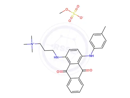 Chemical structure of 3-[[9,10-dihydro-9,10-dioxo-4-[(p-tolyl)amino]-1-anthryl]aminopropyl]trimethylammonium methyl sulphate