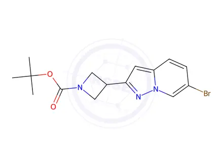Chemical structure of Tert-Butyl 3-(6-Bromopyrazolo[1,5-A]Pyridin-2-Yl)Azetidine-1-Carboxylate(WX165101)