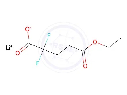 Chemical structure of lithium(1+) ion 5-ethoxy-2,2-difluoro-5-oxopentanoate