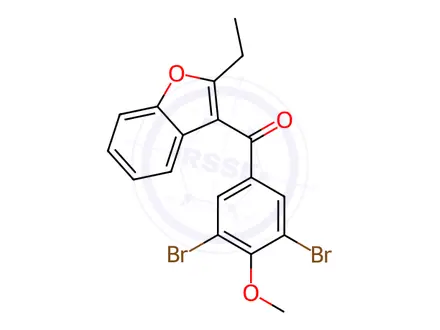 Chemical structure of (3,5-Dibromo-4-methoxyphenyl)-(2-ethyl-1-benzofuran-3-yl)methanone