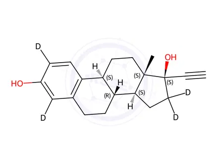 Chemical structure of 17alpha-Ethynylestradiol-2,4,16,16-d4