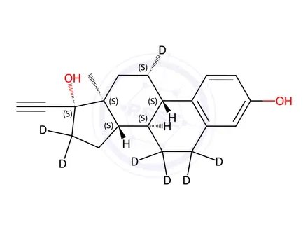 Chemical structure of Ethynyl Estradiol-d7