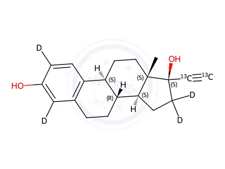Chemical structure of Ethinylestradiol-13C2