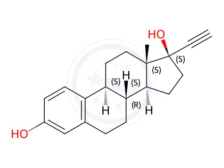 Chemical structure of Ethynyl Estradiol