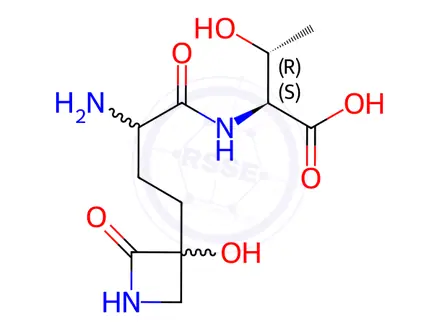 Chemical structure of N-[2-Amino-4-(3-hydroxy-2-oxo-3-azetidinyl)-1-oxobutyl]-L-threonine