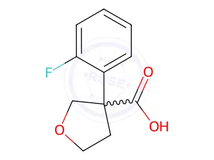 Chemical structure of 3-Furancarboxylic acid, 3-(2-fluorophenyl)tetrahydro-