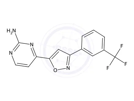Chemical structure of 4-(3-(3-(Trifluoromethyl)phenyl)isoxazol-5-yl)pyrimidin-2-amine