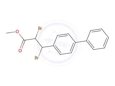 Chemical structure of methyl 2,3-dibromo-3-(4-phenylphenyl)propanoate