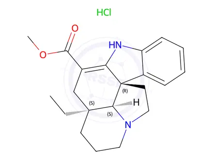 Chemical structure of Aspidospermidine-3-carboxylic acid, 2,3-didehydro-, methyl ester, monohydrochloride, (5alpha,12beta,19alpha)-