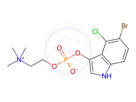Chemical structure of 5-Bromo-4-chloro-3-indoxyl choline phosphate