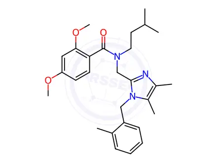 Chemical structure of BENZAMIDE, N-[[4,5-DIMETHYL-1-[(2-METHYLPHENYL)METHYL]-1H-IMIDAZOL-2-YL]METHYL]-2,4-DIMETHOXY-N-(3-METHYLBUTYL)-