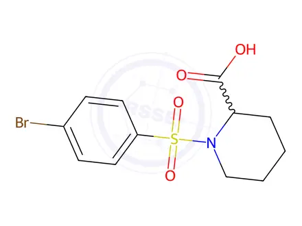 Chemical structure of 1-((4-Bromophenyl)sulfonyl)piperidine-2-carboxylic acid