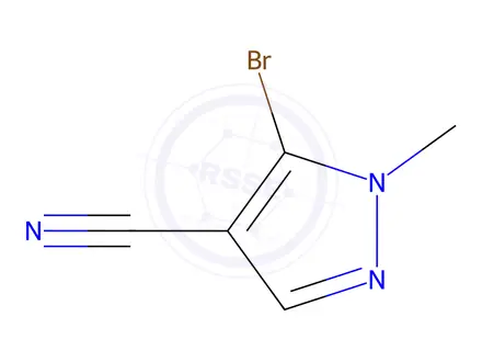 Chemical structure of 5-Bromo-1-methyl-1H-pyrazole-4-carbonitrile