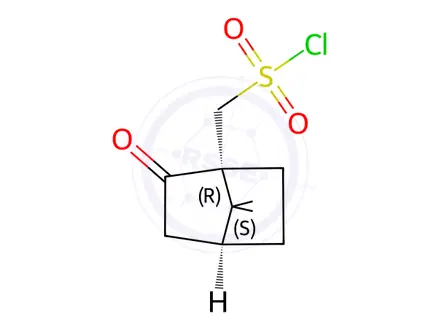Chemical structure of (1R)-(-)-10-Camphorsulfonyl Chloride