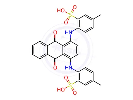Chemical structure of 2,2'-[(9,10-Dihydro-9,10-dioxo-1,4-anthracenediyl)diimino]bis[5-methylbenzenesulfonic acid]