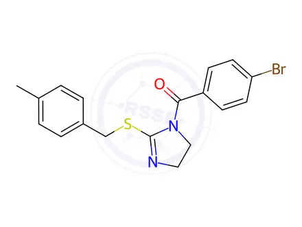 Chemical structure of (4-Bromophenyl)(2-((4-methylbenzyl)thio)-4,5-dihydro-1H-imidazol-1-yl)methanone