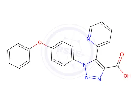 Chemical structure of 1-(4-phenoxyphenyl)-5-pyridin-2-yl-1H-1,2,3-triazole-4-carboxylic acid