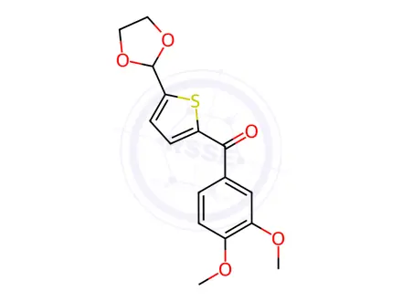 Chemical structure of (5-(1,3-Dioxolan-2-yl)thiophen-2-yl)(3,4-dimethoxyphenyl)methanone