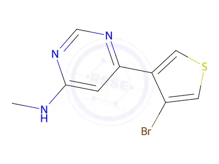 Chemical structure of 6-(4-Bromothiophen-3-yl)-N-methylpyrimidin-4-amine