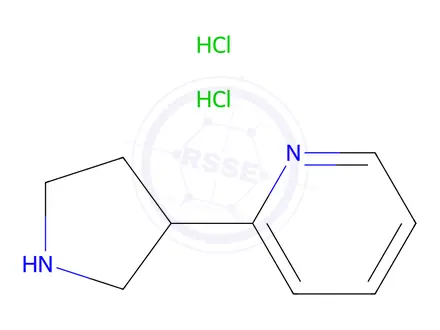 Chemical structure of 2-(pyrrolidin-3-yl)pyridine dihydrochloride